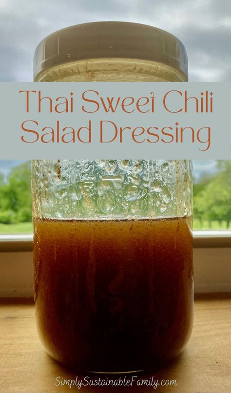 How to Make Thai Sweet Chili Sauce and Dressing from Scratch - Simply Sustainable Family Dressing From Scratch, Thai Salad Dressings, Chili Salad, Sweet Chili Sauce Recipe, Asian Salad Dressing, Salad Dressing Recipes Healthy, Easy Salad Dressing, Kitchen Staples, Keto Salad