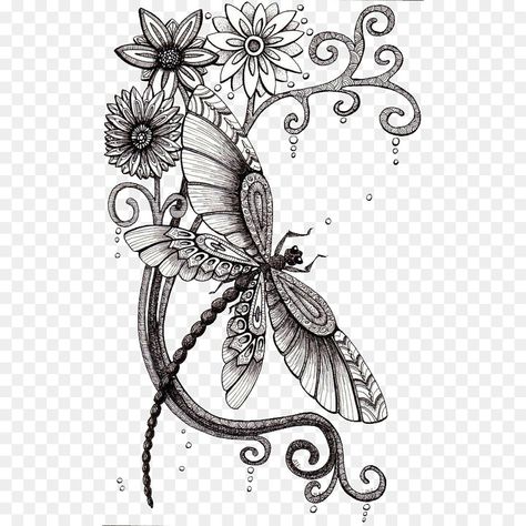 Foil Art Projects, Dragonfly Tattoo Design With Flowers, Drawing Dragonfly, Fly Tattoos, Copper Foil Art, Dragonfly Tattoo Ideas, White Flower Png, Notes Tattoo, Tattoo Pencil