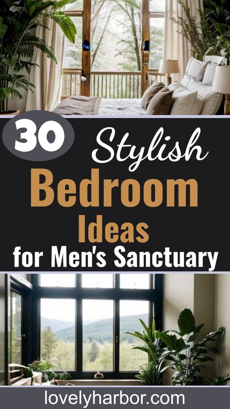 30 Trendy Bedroom Ideas For Men: For Your Ultimate Sanctuary Manly Rooms Bedrooms, Gray Room Ideas Bedroom Men, Guest Bedroom Man Cave, Bachelor Master Suite, Minimalistic Luxury Bedroom, Bedroom Ideas For Men Plants, Bedroom Inspo For Guys, Masculine Beach Bedroom, Grown Man Bedroom Ideas