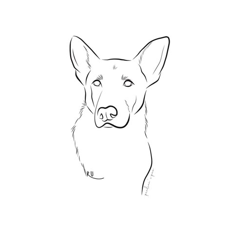 German Shepherd Ear Tattoo, German Shepherd Tattoo Outline, German Shepherd Outline, German Shepherd Drawing, German Shepherd Ears, German Shepherd Tattoo, Animal Sketches Easy, Pet Tattoo Ideas, Ear Outline