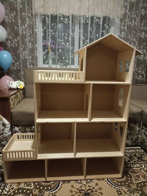 Card Board Houses, Wooden Barbie House, Wooden Doll House, Cardboard Dollhouse, Barbie House Furniture, Diy Barbie House, Dollhouse Design, Doll Furniture Diy, Diy Doll Miniatures