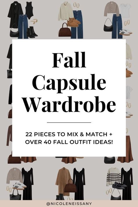 Fall capsule wardrobe and casual chic fall outfits for women Fall Fashion 2024 Women 40, Fall Outfit Essentials 2024, Black And Tan Capsule Wardrobe, Plus Neutral Outfits, Fall Outfits Capsule Wardrobe 2024, Capsule Wardrobe Women 2024 Fall, Fashion Over 40 Fall 2024, Fall Outfits 2024 Over 40, Fall Outfit Neutral