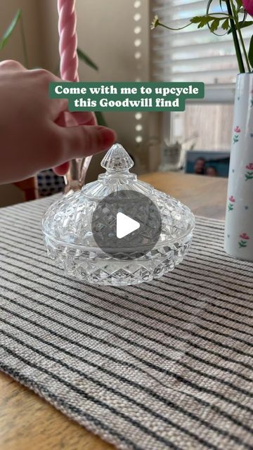 Using Old Candles To Make New Candles, Candle With Eucalyptus, Diy Doily Crafts, Repurposed Home Decor Diy Ideas, Vintage Glass Candles Diy, Upcycle Crystal Glassware, Large Glass Candle Holders Decorating, Home Decor With Candles, Goodwill Crafts Diy