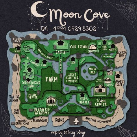 Animal Crossing Friend Code, Spooky Island Animal Crossing Map, Dream Islands Animal Crossing, Acnh Witchy Island Dream Code, Acnh Flag Ideas Moon, Animal Crossing Moon Island, Anch Dream Island Codes, Acnh Dream Island, Animal Crossing Island Codes To Visit