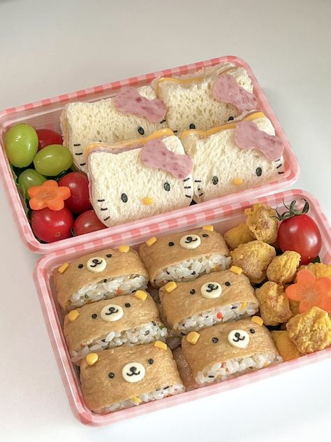 Sanrio Food, Kotak Bento, Comfy Aesthetic, Japanese Food Bento, Kids Lunches, Kawaii Cooking, Bento Recipes, Fun Lunch, Cute Snacks