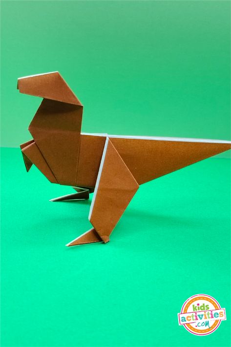 Dinosaur Tutorial, Origami T Rex, Kids Science Fair Projects, Science Games For Kids, Origami Dinosaur, Fun Origami, Kids Stem Activities, Science Projects For Kids, Useful Origami