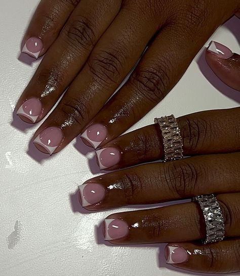 Classy Nail Designs, Hard Nails, White Acrylic Nails, Girly Acrylic Nails, Work Nails, French Acrylic Nails, Short Square Acrylic Nails, Exotic Nails, Nail Tattoo