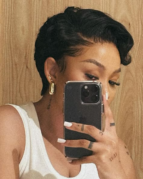 Haircuts Black Hair, Short Haircuts Black Hair, Finger Waves Short Hair, Natural Hair Haircuts, Short Relaxed Hairstyles, Short Shaved Hairstyles, Natural Hair Short, Hair Short Cuts, Frontal Wig Hairstyles