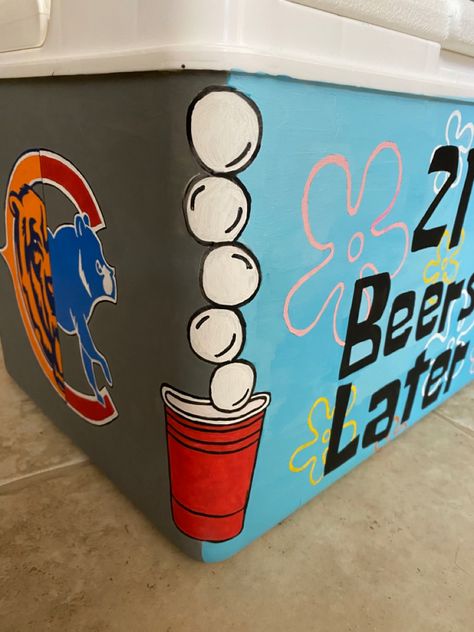 Ato Cooler, Beach Weekend Cooler, Cooler Formal, Nola Formal, Mountain Weekend Cooler, Painted Fraternity Coolers, Beer Pong Cups, Nola Cooler, Beer Pong Table Diy