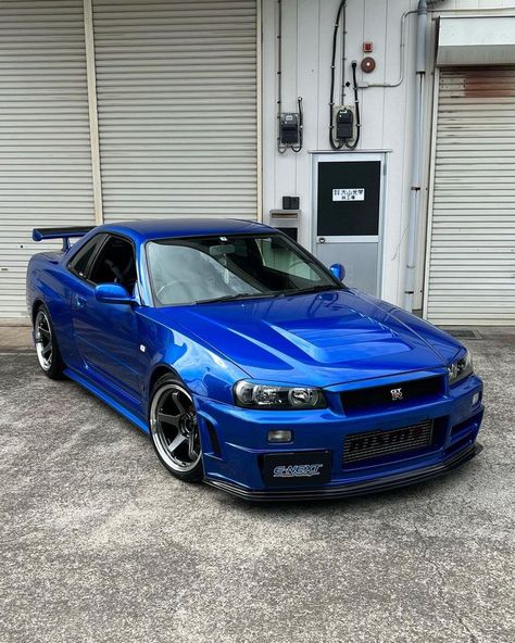 r34 Blue Lamborghini, Nissan Gtr R34, Slammed Cars, R34 Gtr, Gtr R34, Nissan Gtr Skyline, Cool Sports Cars, Street Racing Cars, Without Borders