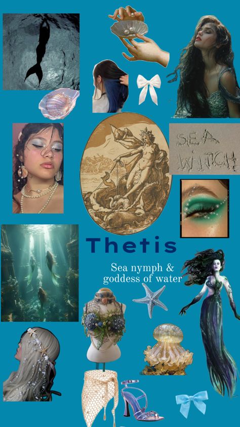 Thetis Goddess, Sea Goddess Costume, Goddess Costume Ideas, Sea Costume, Greek Sea, Sea Goddess, Goddess Of The Sea, Goddess Costume, Sea Witch