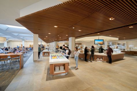 Point Loma Nazarene University - Nicholson Dining Commons - Education Snapshots University Dining Hall, Avengers Compound, Educational Design, Architect Magazine, Communal Table, Point Loma, Flexible Seating, Community Space, Banquette Seating