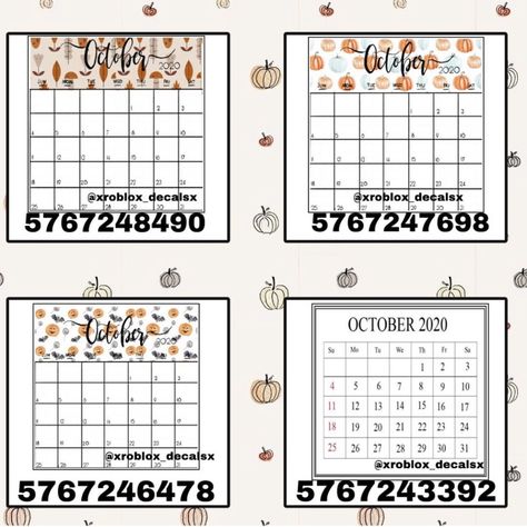 Decal Bloxburg, Calendar Decal, Fall Decal, November Aesthetic, Bloxburg Decals Codes Aesthetic, School Decal, Pic Code, Collage Des Photos, Decals Codes