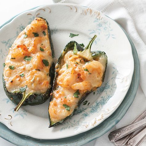 Poblano Peppers Recipes, Shrimp Stuffed, Poblano Peppers, Stuffed Poblano Peppers, Cajun Recipes, Jambalaya, Peppers Recipes, Mexican Dishes, Sea Food