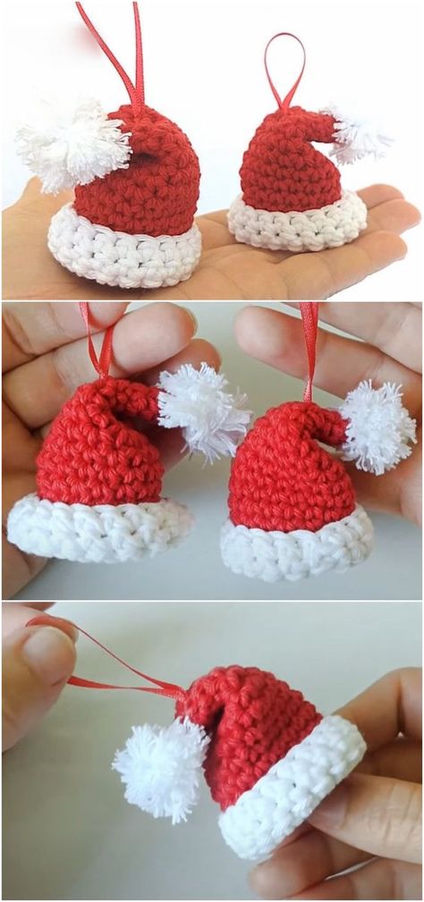 Xmas Crochet, Crochet Christmas Ornaments Free, Crochet Ornament Patterns, Christmas Crochet Patterns Free, Crochet Holiday, Crochet Christmas Gifts, Crochet Santa, Crochet Xmas, Crochet Christmas Decorations