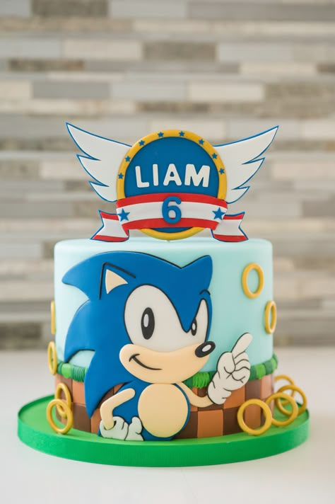 Sonic The Hedgehog Birthday Cake, Hedgehog Birthday Cake, Sonic Cakes, Sonic The Hedgehog Cake, Birthday Cale, Sonic Birthday Cake, 6th Birthday Boys, Sonic Birthday Party, Bolo Sonic