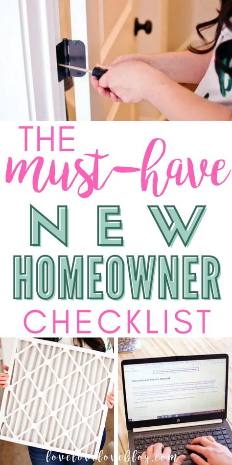 Brand New Home Checklist, Things To Buy For A New House Checklist, New Home Essentials House, New Homeowner Tips, New Home Tips And Tricks, 1st Time Home Buyer Checklist, First Time Home Owner Checklist, House Hunting Wish List, First Time Homeowner Essentials