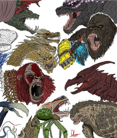 Kaiju Groupie, King Kong Vs Godzilla, Godzilla Wallpaper, Kaiju Art, King Kong, Monster Art, Godzilla, Digimon, Anime