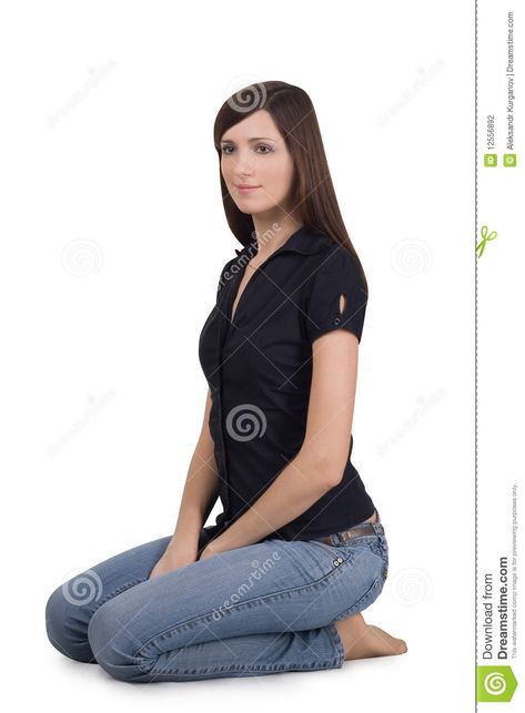 Sitting On Knees Pose Reference, Man Kneeling, Sitting Pose Reference, Sitting Pose, On Knees, Knee Up, Sitting Poses, Person Sitting, Woman Sitting