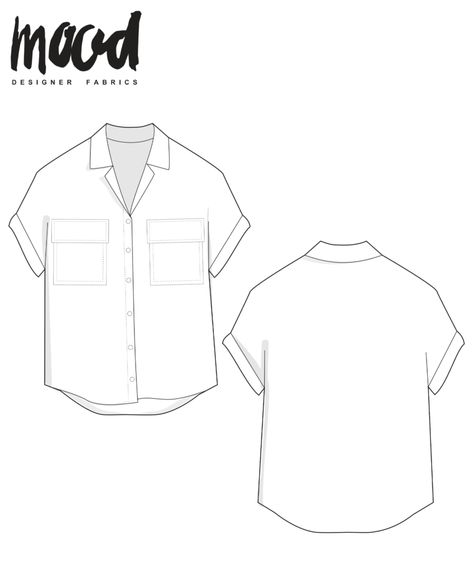 The Clay Blouse - Free Sewing Pattern - Mood Sewciety Mood Patterns, Mens Sewing Patterns, Mood Designer Fabrics, Kemeja Lelaki, Shirt Sewing Pattern, Free Pdf Sewing Patterns, Free Sewing Pattern, Mood Fabrics, Blouse Pattern Sewing