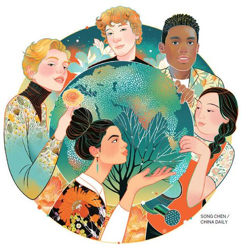 Diversity Poster, Cross Cultural Communication, Karla Gerard, Pix Art, Unity In Diversity, Cultural Diversity, Editorial Illustration, Book Illustration, Culture Art