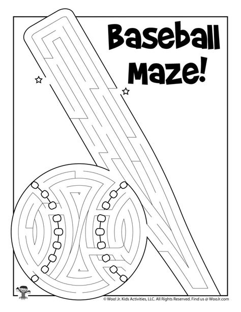 Printable Summer Mazes for Kids | Woo! Jr. Kids Activities Summer Sports Activities For Kids, Sport Week Activities, Summer Camp Sports Activities, Sports Camp Activities, Preschool Baseball Activities, Baseball Activities For Kids, Baseball Activities For Preschool, Sports Themed Crafts For Kids, Sports Week Activities For Kids