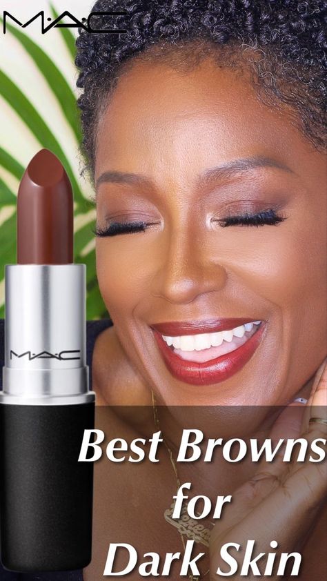 Pink Lipstick For Dark Skin, Natural Soft Glam Makeup Black Women, Lipstick Dark Skin, Mac Pink Lipstick, Natural Glam Makeup Black Women, Best Brown Lipstick, Makeup For 50 Year Old, Lipstick Video, Lipstick On Brown Skin