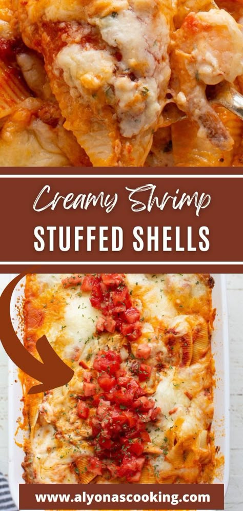 Seafood Stuffed Pasta Shells Recipe, Stuffed Shells Italian, Jumbo Stuffed Pasta Shells, Alfredo Salmon, Pasta Manicotti, Shrimp Stuffed Shells, Pasta Stuffed Shells, Seafood Stuffed Shells Recipe, Stuffed Shells Recipes