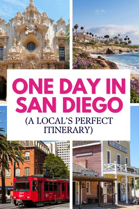 Local Ashleigh's guide is the only one day in San Diego itinerary you need! Includes popular attractions + hidden gems, restaurants, where to stay, & more. San Diego Itinerary, San Diego Travel Guide, Southern California Travel, San Diego Trip, Long Weekend Trips, San Diego Vacation, Visit San Diego, San Diego Travel, Beautiful California