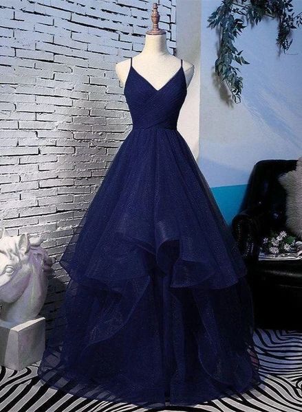 f016e59c7ad8b1d72903bb1aa5720d53desc40808495ri Blue Tulle Prom Dress, Party Dress Blue, Navy Blue Prom Dress, Prom Dress Black, Long Party Dress, Blue Prom Dress, Blue Party Dress, Blue Tulle, Prom Dress Inspiration