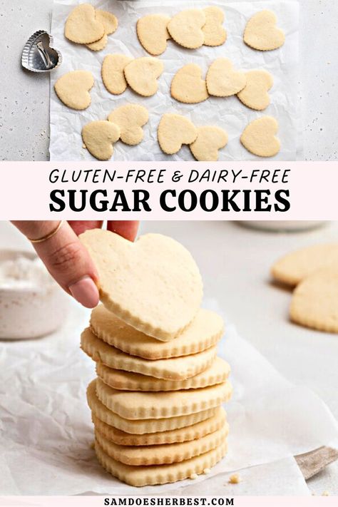 Dairy Free Sugar Cookie Recipe, Diary Free Diet, 6 Months Challenge, Cozy Christmas Party, Dairy Free Christmas Cookies, Easy Party Food Recipes, Coeliac Recipes, Dairy Free Sugar Cookies, Sugar Cookies Gluten Free