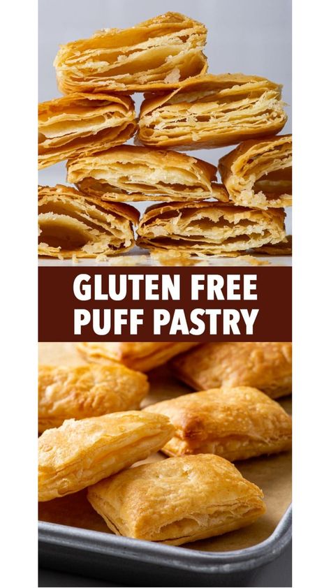 This gluten free puff pastry is the real deal: incredibly flaky, buttery and tender, and it puffs up beautifully in the oven. It's also super easy to make! Gf Puff Pastry Recipe, Gf Puff Pastry, Gluten Free Puff Pastry Recipe, Gluten Free Pastry Dough, Cassava Recipes, The Loopy Whisk, Loopy Whisk, Breakfast Brownies, Gluten Free Cookbooks