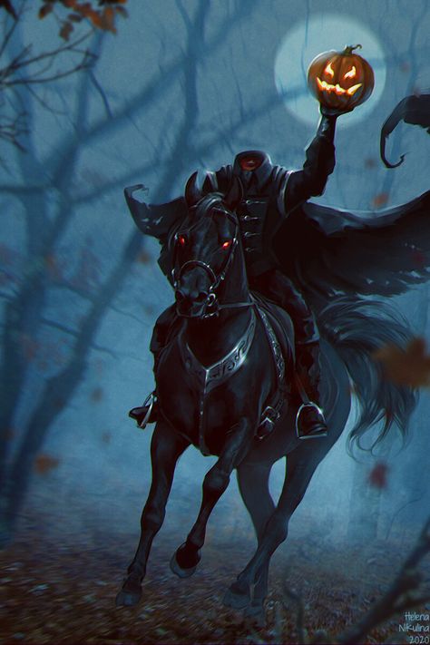 ArtStation - The Legend of Sleepy Hollow, Helena Nikulina Headless Horseman Halloween, The Horseman, Sleepy Hallow, The Headless Horseman, Ichabod Crane, Photo Halloween, The Legend Of Sleepy Hollow, Legend Of Sleepy Hollow, Halloween Kunst