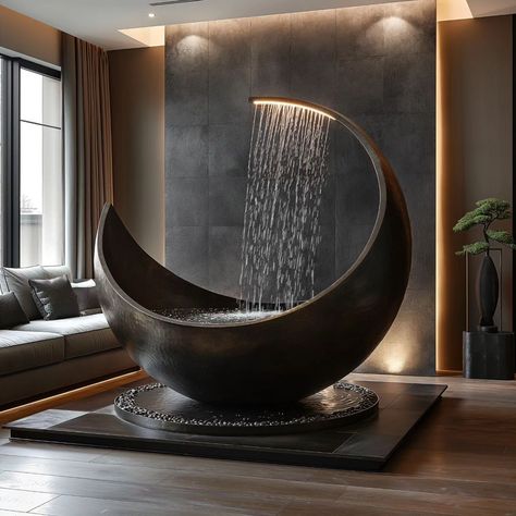 Aesthetic Fountain, Feng Shui Living Room, Beautiful Bathtubs, Dream Life House, Dream House Rooms, Bathroom Design Luxury, Dream House Interior, Design Your Dream House, Home Room Design