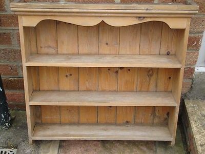 VINTAGE STRIPPED PINE WELSH DRESSER TOP / SHELF UNIT - ORIGINAL ANTIQUE PINE | #310738482 Pine Shelf, Vintage Pine Furniture, Industrial Welsh Dresser, Wintage Shelves, Wooden Welsh Dresser, Antique Pine Dresser, Antique Pine Furniture, Vinatge Wood Shelf With Rack, Pine Dresser