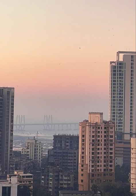 mumbai sunset, south bombay, worli sea link sunset Mumbai Apartment Aesthetic, South Bombay Aesthetic, Mumbai Sunset, Worli Sea Link, South Bombay, Mumbai Apartment, City View Apartment, City Life Photography, Mumbai City