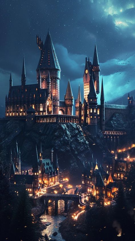 Harry Potter Castle Wallpaper, Harry Potter Background Wallpapers, Hogwarts Castle Wallpapers, Dark Hogwarts Aesthetic, Harry Potter Minalima, Hogwarts Legacy Wallpaper, Hogwarts Background, Hogwarts Aesthetic Wallpaper, Hogwarts Night