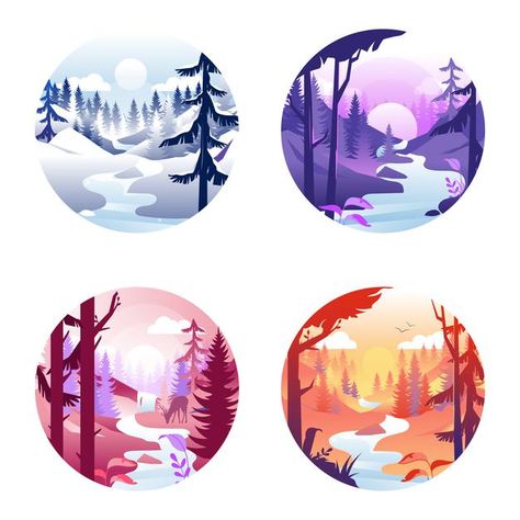 Snow Icon, Spring Sale Banner, Round Icons, Nature Cartoon, Spring Flowers Background, Season Change, Snow Nature, Gouache Illustration, Spring Banner