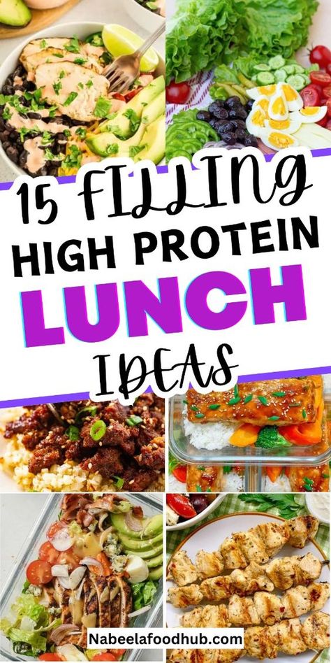 high protein lunch | filling lunch ideas | nutritious lunch recipes | meal prep | protein-packed | satisfying lunch | energy-boosting meals | healthy lunches | quick lunch ideas | protein-rich | easy lunch recipes | balanced meals | protein sources | low-carb lunches | high-protein options | wholesome lunches | hearty meals | lunch ideas for work | protein-dense | lunch meal prep | protein lunch ideas Hearty Lunch Ideas For Work, Healthy Lunch To Take To Work, Easy Meal Prep Lunches To Work High Protein, Healthy At Home Lunches, Healthy Handheld Lunch, Healthy Lunches Ideas For Work, Protein Packed Lunches For Work, Protein Rich Lunch Ideas, School Lunch Ideas For High Schoolers High Protein