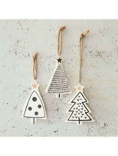 15 DIY Christmas Decorations & Treats | ClearBags Joululahjat Diy, Trees Clipart, Clay Christmas Decorations, Diy Star, Christmas Tree Charm, Tanah Liat, Clay Ornaments, Wooden Christmas Trees, Salt Dough