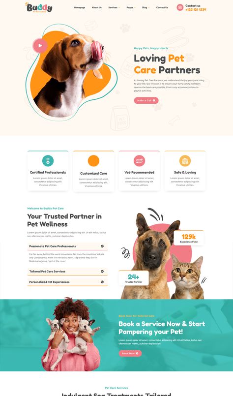 Pet Care Services Elementor Template Kit Animal Rescue Website Design, Pet Care Website Design, Pet Landing Page, Dog Website Design, Pet Website Design, Products Website Design, Pet Websites, Pet Care Logo, Dog Play Area