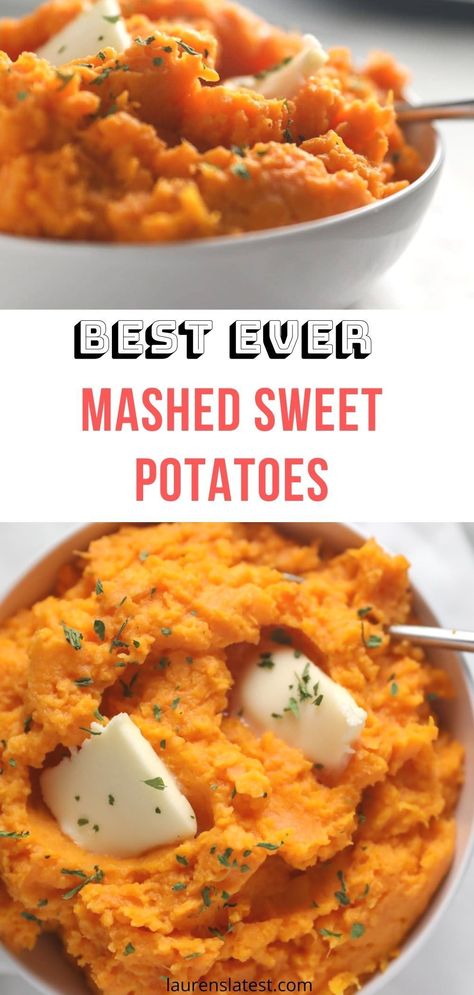 Super easy homemade Mashed Sweet Potatoes are everything you love about mashed potatoes mixed with the sweet and nutty flavors of sweet potatoes. Smooth, fluffy, creamy and buttery! The perfect side for any dinner but especially Thanksgiving! Super simple to make even for beginners #side #thanksgiving #easyrecipes Mashed Sweet Potatoes Healthy, Sweet Potato Recipes Mashed, Best Mashed Potatoes, Lemon Bowl, Using A Pressure Cooker, Super Rich, Mashed Sweet Potatoes, Sweet Potato Recipes, Perfect Side Dish