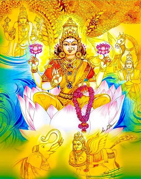 Maha Lakshmi Images, Mahalakshmi Goddesses, Lakshmi Maa, Maha Lakshmi, Tantra Art, Lakshmi Narayan, Gayatri Mantra, Easy Mandala Drawing, Divine Goddess