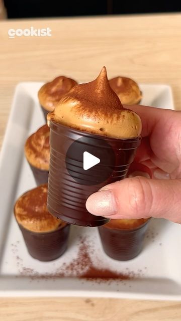 Cookist Wow on Instagram: "If you are in the mood for something #sweet and #creamy follow this recipe: you’ll only need three ingredients to make a perfect #coffee cream! 🍫😍 Recipe by @sweets_melissa ✨  👉INGREDIENTS for 4 servings: 📌For the cups: 200g dark chocolate  📌For the cream: 30 g instant coffee 150g sugar 170g water  👉PREPARATION 1. Melt the chocolate in a bain-marie and transfer it to plastic cups and make sure you cover the inside, helping yourself with a spoon. Then flip and trim off the excess. 2. Put the glasses in the freezer for at least 30 minutes. 3. Now prepare the mousse: pour instant coffee, sugar and water into a bowl, whip with electric whisks and it will be ready in a few minutes. 4. Remove the cup from the chocolate and fill with the coffee mousse. If you want Chocolate Mousse Cups, Coffee Mousse, Dessert Mini, Cookist Wow, Mousse Recipes, Coffee Cream, Whisks, Coffee Dessert, Chocolate Cups