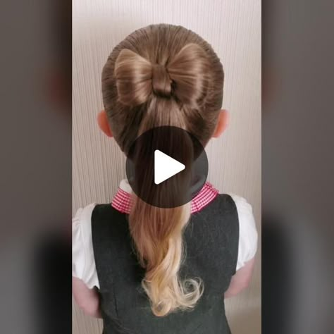 Cute Bow Hairstyle, Kids Updo Hairstyles, Ponytail Hairstyle Ideas, Bow Hairstyles, Girls Updo, Barbie Film, Hairstyles For Summer, Cute Toddler Hairstyles, Easy Hairstyles For Kids