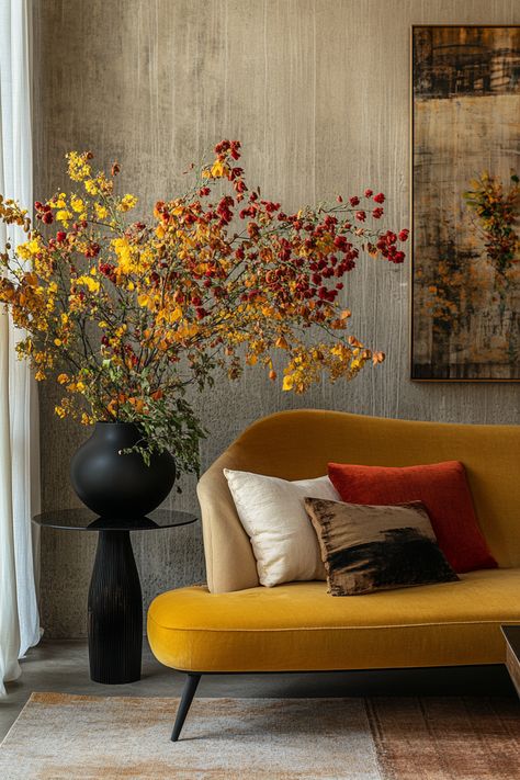 As the crisp autumn air arrives, it’s time to refresh your home with cozy fall decor! The changing leaves and cooler temperatures inspire us to create a warm, inviting space perfect for the season. Autumn Room, Autumn Interior, Girl Apartment, Indoor Ideas, Classic House Exterior, Cozy Fall Decor, Changing Leaves, Living Room Design Decor, Crisp Autumn