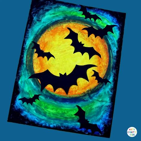 Halloween Bats Crafts, Halloween Canvas Paintings, Bat Template, Pasteles Halloween, Spooky Halloween Crafts, Halloween Arts, Bat Craft, Halloween Art Projects, Bricolage Halloween