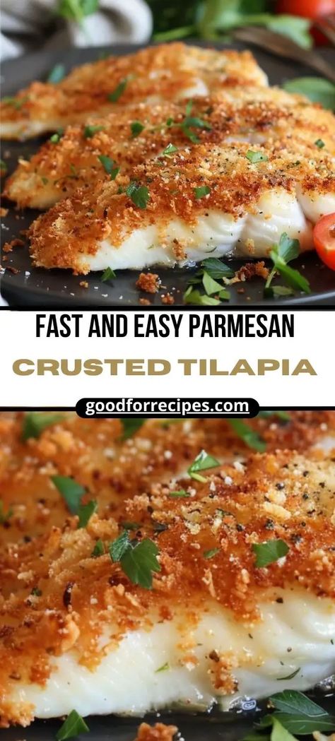 Fast and Easy Parmesan Crusted Tilapia Recipe Best Tilapia Recipe, Best Chicken Spaghetti Recipe, Tilapia Dinner, Tilapia Recipes Healthy, Tilapia Recipes Easy, Baked Tilapia Recipes, Parmesan Crusted Tilapia, Breadcrumb Topping, Tilapia Fish Recipes