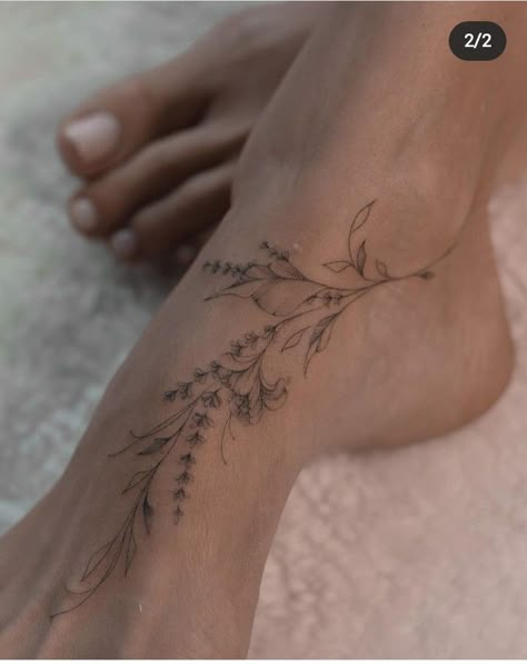 Elegant Lower Back Tattoos For Women, Ankle Vine Tattoos For Women, Ancle Tatoos Woman Simple, Inner Foot Tattoos For Women, Flower Foot Tattoos For Women, Inner Foot Tattoo, Dainty Foot Tattoos, Ancle Tatoos Woman, Side Of Foot Tattoo