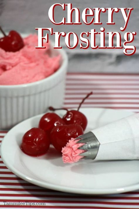 How to make a quick and easy Cherry Frosting Recipe! Perfect for cupcakes or sweet treats. You will not believe how easy this frosting is to make Cherry Frosting Recipe, Cherry Icing, Brownies Frosting, Chocolate Cherry Cupcakes, Cherry Food, Cherry Frosting, Cake Brownies, Icing Recipes, Icing Frosting